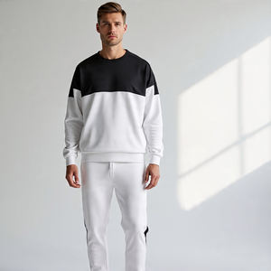 Men's Heavyweight Pullover Tracksuit Breathable Windproof Long Sleeve Hood <b>Sweatpants</b> <b>Oversize</b> Winter Solid Pattern Design - Product Image 2