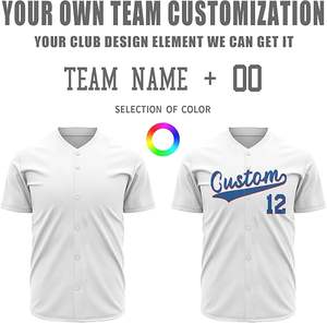 Jersey de béisbol transpirable cosido con impresión digital por sublimación de diseño personalizado - Product Image 4