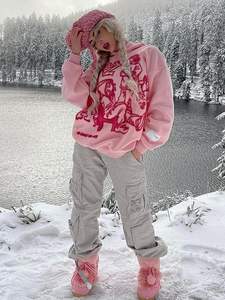 เสื้อฮู้ดสวมหัวผ้าฝ้ายขนแกะ400gsm สำหรับผู้หญิงผ้าโพลีเอสเตอร์ปักโลโก้ได้ตามต้องการ - Product Image 5