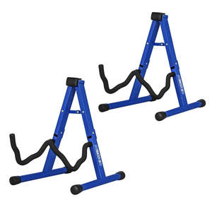 5 Core Guitar Stand 2 Pack A Frame w Soft <b>Foam</b> Arm Non Slip Rubber for Acoustic <b>Electric</b> Bass - Product Image 1