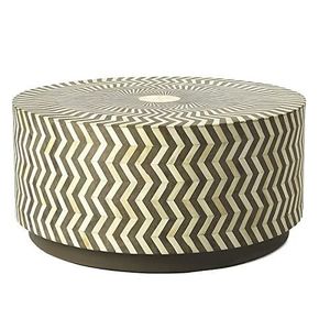 Cadre en métal au design moderne, base en incrustation d'os, petite table basse pour le salon ou le salon. - Product Image 6