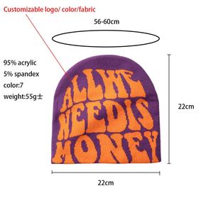 Venta al por mayor Y2K acrílico esquí Jacquard Beanie Hat con logotipo personalizado todo el estampado de punto de invierno sombrero para hombres y mujeres para los deportes - Product Image 5