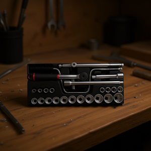 Ensemble d'outils assortis Usag de 30 pièces avec module vide, cliquet et douilles pour projets de bricolage - Product Image 3