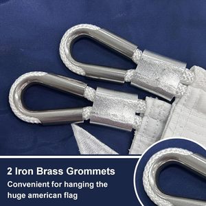 Drapeau américain géant 12x18 pieds, étoiles brodées, nylon robuste, drapeaux d'extérieur, 5 œillets en laiton, style fanion - Product Image 6