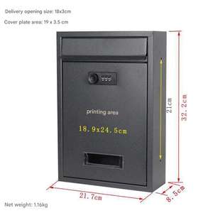 Buzón MB41 con Logotipo Personalizado Colorido, con Cerradura <span class=keywords><strong>de</strong></span> Contraseña, Resistente a la Lluvia, para Colgar en la Pared, Estilo Retro, Decorativo - Product Image 2