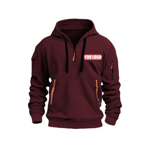 Sweat à capuche unisexe en coton de haute qualité, motif décontracté, couleur unie, polyvalent, personnalisable pour l'hiver, vente en gros - Product Image 1