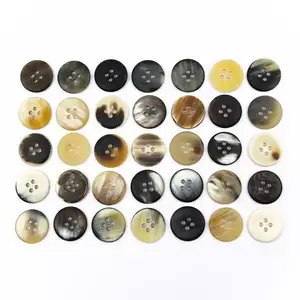Trending Design Natural Buffalo Horn Button Blank In Round Shape Clothes Accessories Fashionable Manufacturer & Supplier