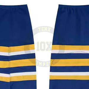 Chaussettes de hockey sur glace personnalisées 2025 avec des couleurs d'équipe et des chaussettes de hockey sur glace en tissu extensible respirant - Product Image 3