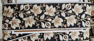 Rubans et dentelles en organza 100% coton faits à la main, écologiques, sur mesure, avec motifs floraux brodés à la machine, tailles et couleurs personnalisées - Product Image 2