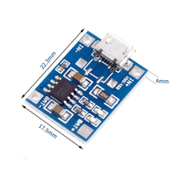 Módulo de Carga de Batería de Litio VAOHM TP4056-MICRO 1A (Chip TP4056) Cargador de Iones de Litio de 3.7V de una Sola Celda con Interfaz Micro USB
