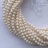 Chaîne de perles d'eau douce naturelles blanches lisses de 7 mm et 8 mm, qualité AAA, certifiées IGI, nouées à la main, pour la création de bijoux