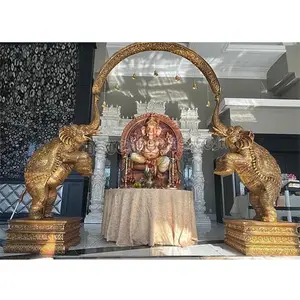 Royal Ganesha dengan Gajah untuk Pernikahan Selamat Datang Dekorasi Pernikahan Indian Selamat Datang Dekorasi Pernikahan Tema Pintu Masuk dengan Patung