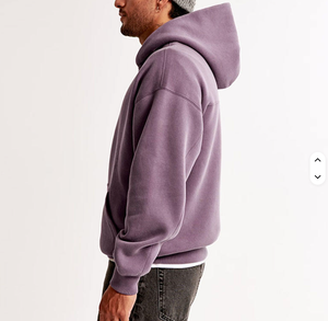 Venta al por mayor personalizado de alta calidad de lana pulóver gota hombro ropa teñida de peso pesado de algodón liso cuadrado recortado Sudadera con capucha de gran tamaño - Product Image 4