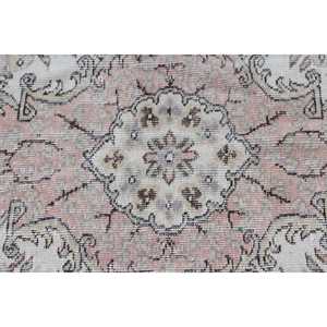 Tapis turc vintage 5,3 x 8,6 pieds, grand tapis, tapis en laine rose - Product Image 5