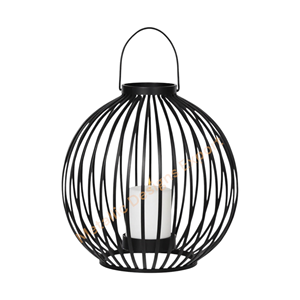 Sleek Black Iron Sphere Lantern Unique Modern <b>Candle</b> Jar <b>Holder</b> for Stylish Indoor/<b>Outdoor</b> Decor and Soothing Ambiance Lighting - Product Image 1