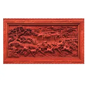 顶级越南品质木材定制壁雕装饰艺术品3D木制艺术雕刻标志接受