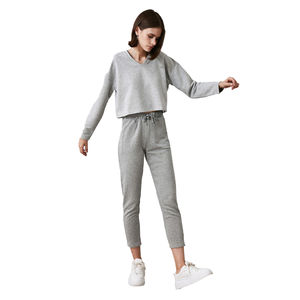 Vêtements pour femmes New Styles V Neck Womens Oversized Tracksuit Cotton Fleece Sweatshirts Long Sleeve Pullover Outfits - Product Image 1