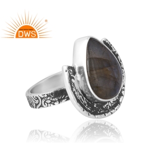 Stylish Selling 925 Sterling Silver Natural <b>Labradorite</b> Gemstone <b>Ring</b> Custom Jewelry For Women Gift For Her - Product Image 4