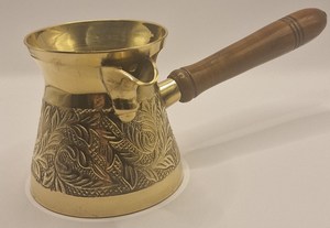 Cafetière turque en laiton avec poignée en bois, vaisselle, tasse à café, décoration de table pour la maison, la cuisine, le restaurant, l'hôtel, les fêtes, vente en gros - Product Image 4