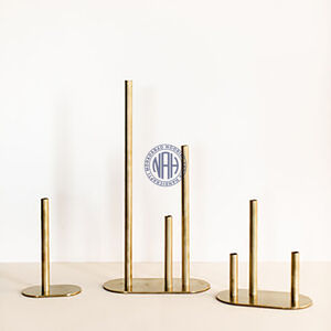 Vase bourgeon en métal moderne fait à la main à 3 tubes avec base antidérapante Décoration de table de mariage élégante Cadeau de faveur Exportateur direct - Product Image 6