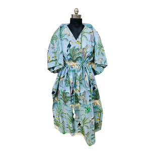 Jaipuri Print Long <b>Kaftan</b> Stylish Swimsuit Cover Ups for Women - Product Image 1