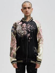 Sukajan Souvenir Luxury Bomber Jacket Moda personalizada Four Legendary Phoenix Satin para hombres - Product Image 3