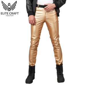 กางเกงเอวสูงเอวแบนสำหรับผู้ชาย, กางเกงลำลองน้ำหนักเบาทำจากหนัง100% ระบายอากาศได้ดี - Product Image 4