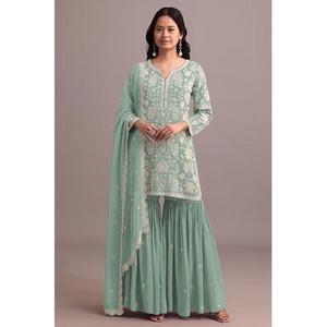 Fournisseur en gros indien Ensemble de costumes Salwar Kameez en tissu Georgette pour femmes pour les fêtes Meilleurs prix - Product Image 1