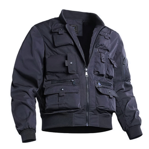 Veste en Cordura polaire pour homme, style baseball, multi-poches, vêtements de travail, vêtements d'extérieur, imperméable, coupe-vent, respirant, coton, longueur régulière - Product Image 3