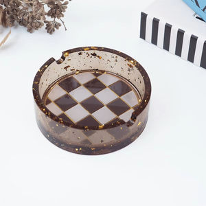 Cenicero de resina de lujo con arte de mármol Cenicero de resina elegante para salón de hotel, Bar en casa, decoración de patio y uso moderno de mesa - Product Image 2