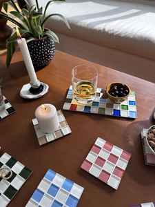 Sous-verres carrés en mosaïque de verre artisanale, décoration de table pour la maison, les fêtes, les mariages, la cuisine, les restaurants, les bars, sous-verres pour tasses à café - Product Image 4