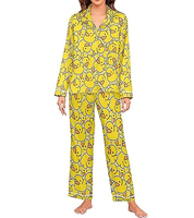 Pijamas de Mujer Personalizadas de Alta Calidad con Estampado Completo, Cuello Elástico, Cintura Elástica, Manga Corta, 100% Algodón, Suaves y Transpirables