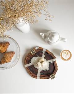 Juego de Platos de Madera Ecológicos, Elegantes y Antiguos, Hechos a Mano, Duraderos, Grabados, para Uso en el Hogar y la Cena - Product Image 6