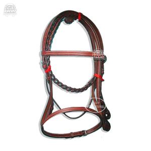Brida de caballo de cuero genuino de alta calidad en estilo inglés para equipo ecuestre negro marrón al por mayor - Product Image 5
