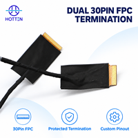 Câble d'affichage coaxial micro 30 broches personnalisé avec terminaison FPC