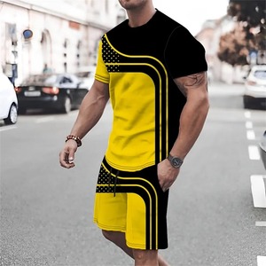 Camiseta y pantalones con logotipo personalizado para hombre, chándal de dos piezas, pantalones cortos para hombre, chándal, ropa deportiva de verano - Product Image 6
