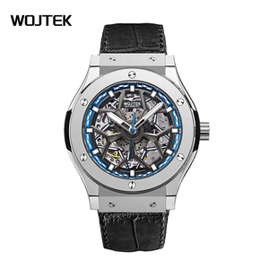 Chất lượng cao tự động của nam giới Đồng hồ cơ khí sáng rỗng quay số có thể nhìn thấy chuyển động con trỏ hiển thị 22mm Silicone ban nhạc Chiều rộng - Product Image 1