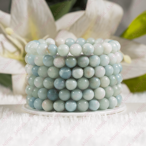 Top Selling 8mm Amazonite Round Gemstone Beaded <b>Bracelet</b> Natural <b>Healing</b> Crystal For Meditation Jewelry Fashion at Wholesale - Product Image 1