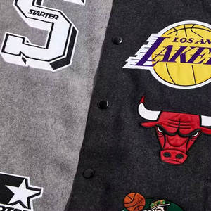 Veste universitaire pour homme intemporelle et prête à porter, col montant, logo frontal, design réversible écologique, personnalisable, pour un usage quotidien - Product Image 4