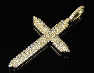 Unisex Elegant S925 <b>Sterling</b> <b>Silver</b> <b>Cross</b> <b>Pendant</b> With Brilliant Cut Moissanite Diamond Christian Necklace In Wedding Engagement - Product Image 3