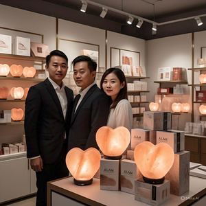 Eco-Friendly Pink Heart-Shaped Himalayan Salt Lamp Set Organic Carved Electric Cord Bulb Best Quality Home Decoration Gift for - Product Image 3