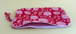 Belle pochette de protection matelassée pour ordinateur portable à imprimé floral rouge 100% coton pochette à fermeture éclair pour tablette pour une protection quotidienne - Product Image 4