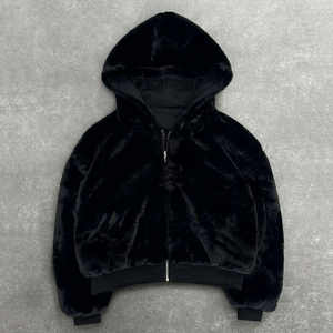 Sudadera con Capucha Reversible de Doble Capa con Cremallera Personalizada al por Mayor, Estampado de Leopardo, 100% Algodón, Temporada de Invierno para Hombre y Mujer - Product Image 5