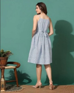 Robe longue sans manches en coton indien imprimé bloc à la main Robe décontractée bohème pour femmes Robe en tissu de coton faite à la main pour femmes. - Product Image 4