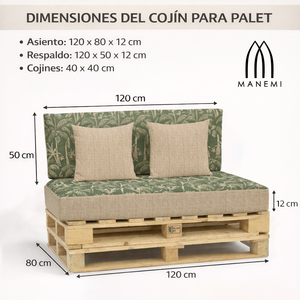 Set di 4 Cuscini Durevoli in Tessuto per Pallet da Esterno 120x80 + 120x50 cm, Spessore 12 cm, con Rivestimento Rimovibile per Divano da Giardino - Product Image 4