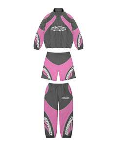 Custom OEM <b>Waterproof</b> Zipper Up <b>Tracksuits</b> High Quality Manufacture Three Piece Custom Panel Nylon Windbreaker <b>Tracksuits</b> - Product Image 5