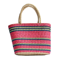 Design tendance ! ! Sacs de shopping en paille naturelle colorée, sacs à main vintage d'été pour la plage, fabriqués au Vietnam par le fabricant