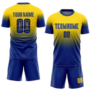 ชุดเสื้อฟุตบอลและกางเกงขาสั้นสีเหลืองชุดฟุตบอลแบบระเหิดชุดเสื้อแห้งเร็วระบายอากาศได้สำหรับผู้ใหญ่ - Product Image 1