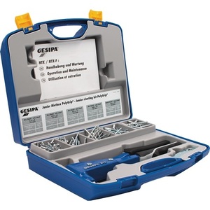 Assortiment de rivets aveugles GESIPA Junior, 352 pièces, boîte à rivets PolyGrip, kit d'outils dans un coffret en plastique - Product Image 1