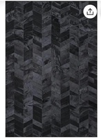 Tapis en cuir de vachette Chic rustique fait à la main Patchwork Design cuir Patchwork solide noir tapis peau de vache tapis en cuir fait à la main